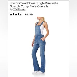 WallFlower High Rise Stretch Curvy Flare Overalls